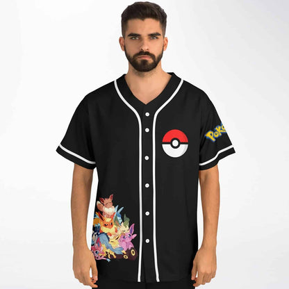 Black Group Eevee Rave Baseball Jersey