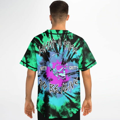 Nitti Gritti Green Spiral Tie Rave Baseball Jersey