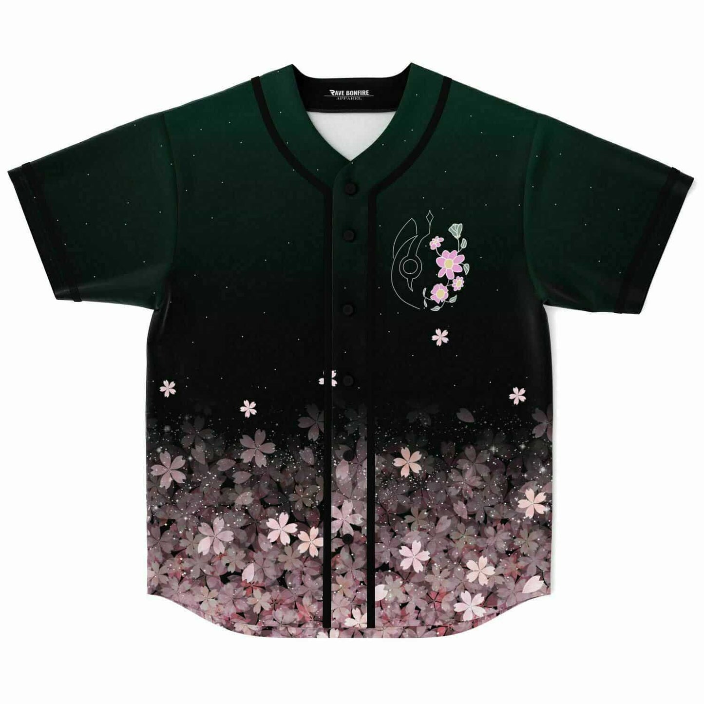 Dark Green Rave Baseball Jersey