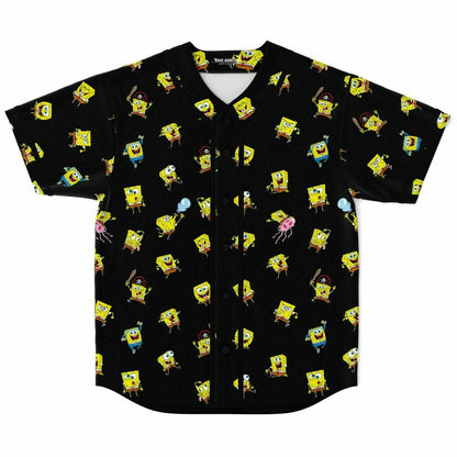 Black Repeating Tossed Rave Baseball Jersey