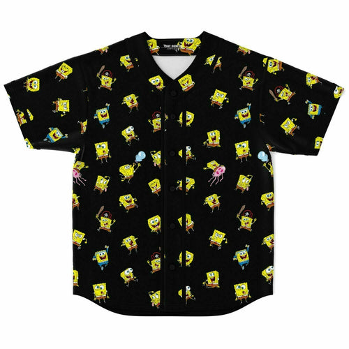 Black Repeating Tossed Rave Baseball Jersey