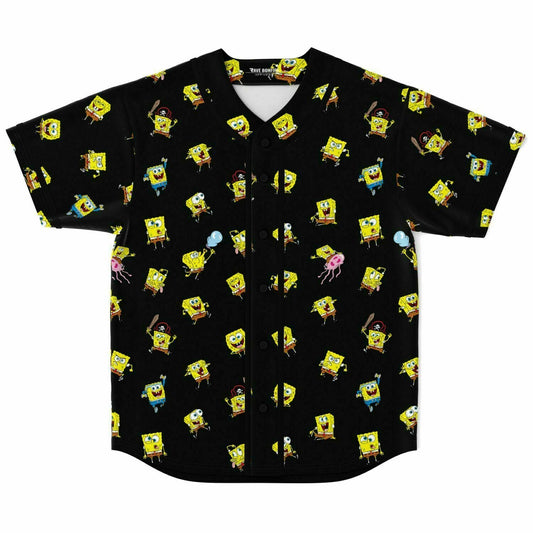 Black Repeating Tossed Rave Baseball Jersey