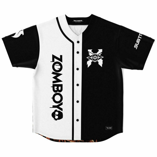 Zomboy Black White Half Rave Baseball Jersey