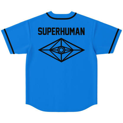 SLANDER Bright Blue ‘Slander’ Brush Rave Baseball Jersey