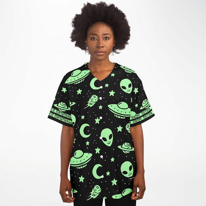 Black Aliens Rave Baseball Jersey