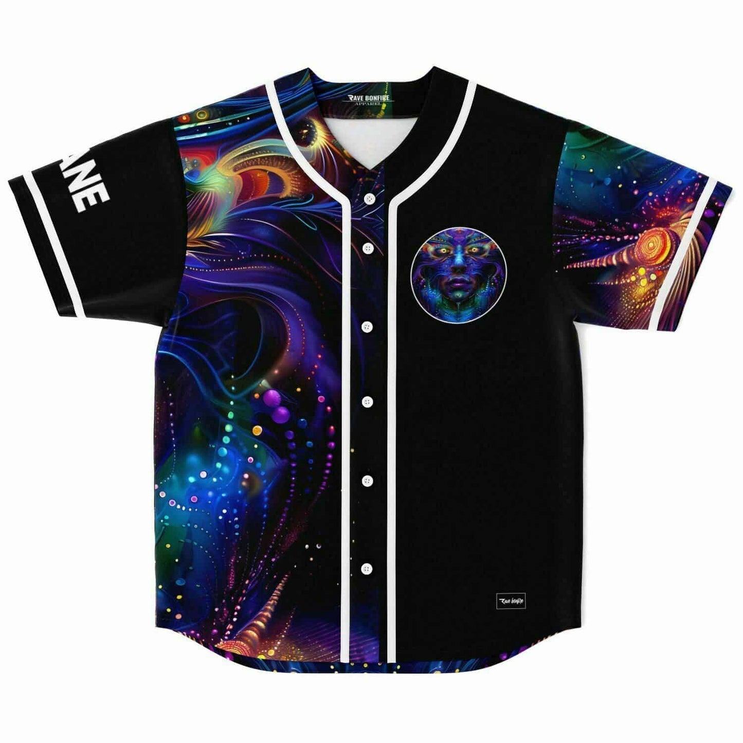 Black Body Psychedelic Fractal Rave Baseball Jersey