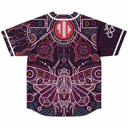 Deep Aubergine Ornate Symmetrical Rave Baseball Jersey