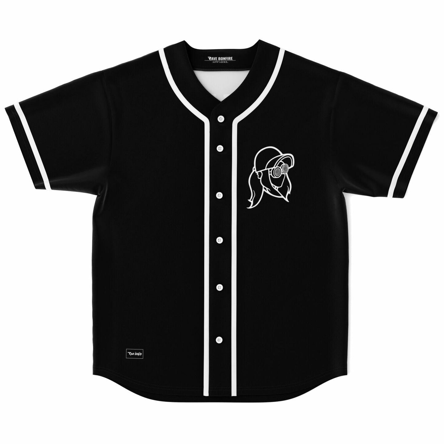 REZZ Black Line Art Rave Baseball Jersey