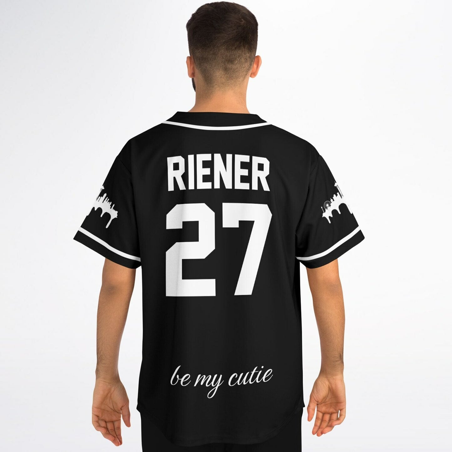 Black Minimal Team Rave Baseball Jersey