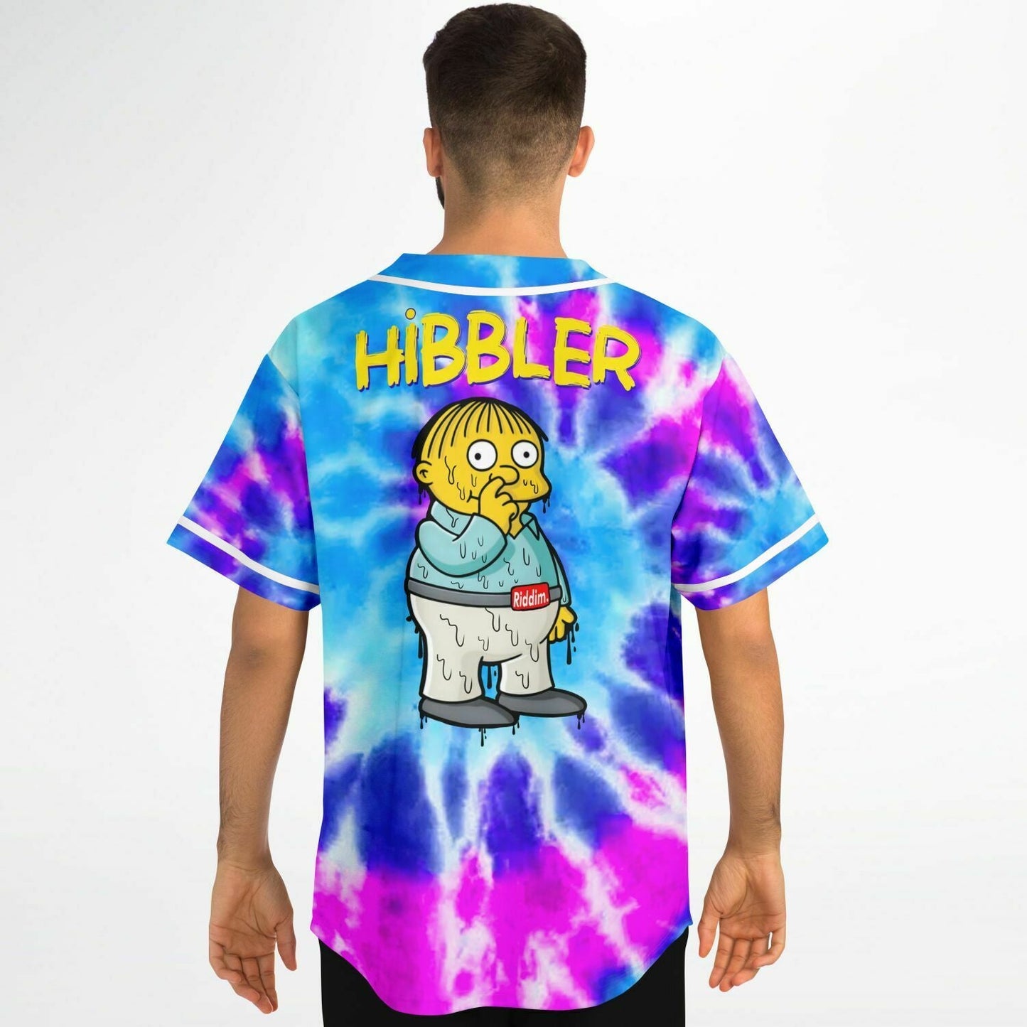 Blue Tie Dye Rave Baseball Jersey
