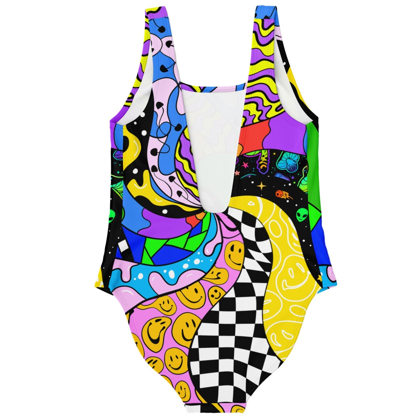 Rainbow Black Cartoon Green Rave Swimsuit