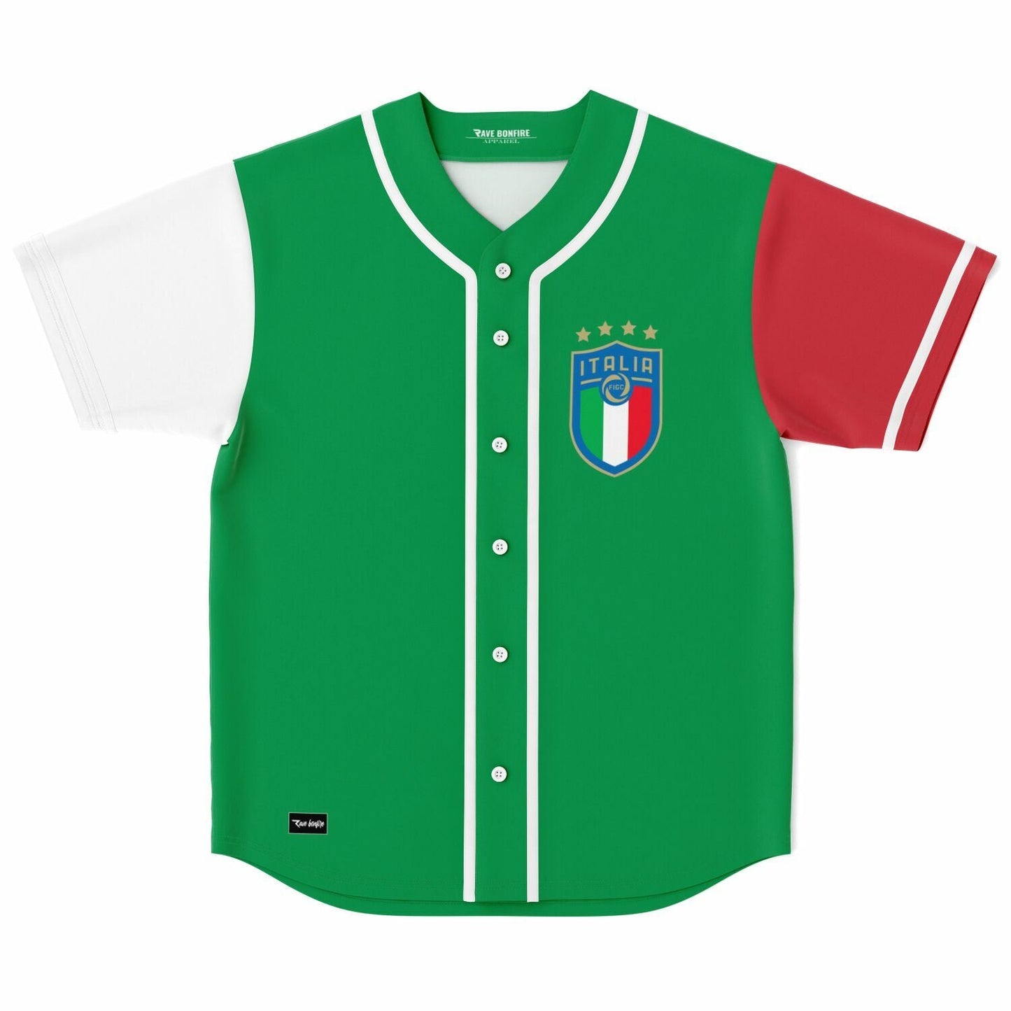 Green Italian National Rave Baseball Jersey