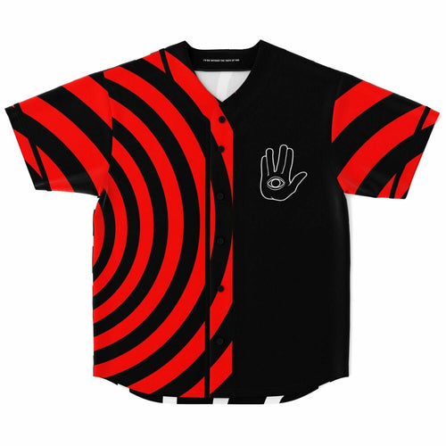 Black Bright Hypnotic Concentric Rave Baseball Jersey