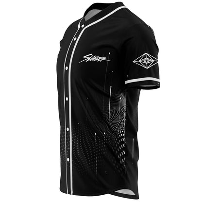 Slander Black Minimal Rave Baseball Jersey