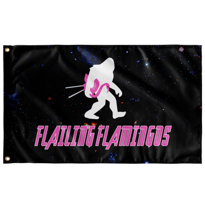 Black Galaxy White Silhouette Rave Flag