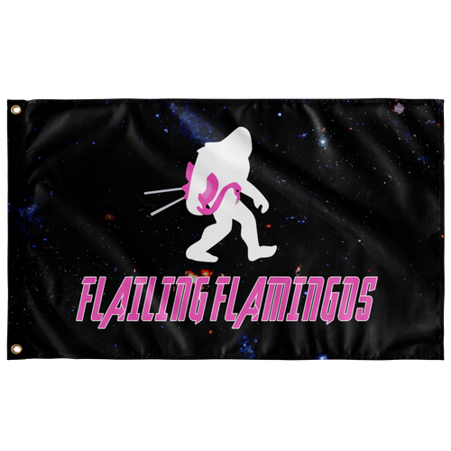 Black Galaxy White Silhouette Rave Flag