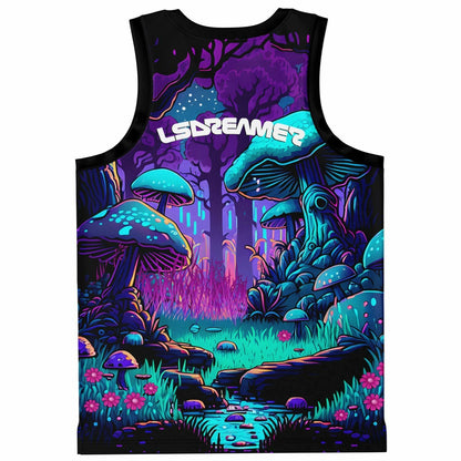 LSDREAM Purple Psychedelic Glowing Rave Basketball Jersey
