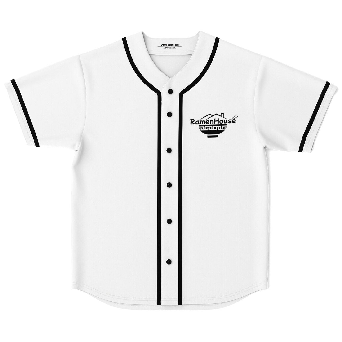 White ‘Ramenhouse’ Logo Rave Baseball Jersey