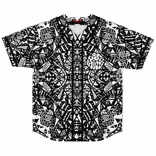 Lost Minds Black White Dense Symmetrical Rave Baseball Jersey