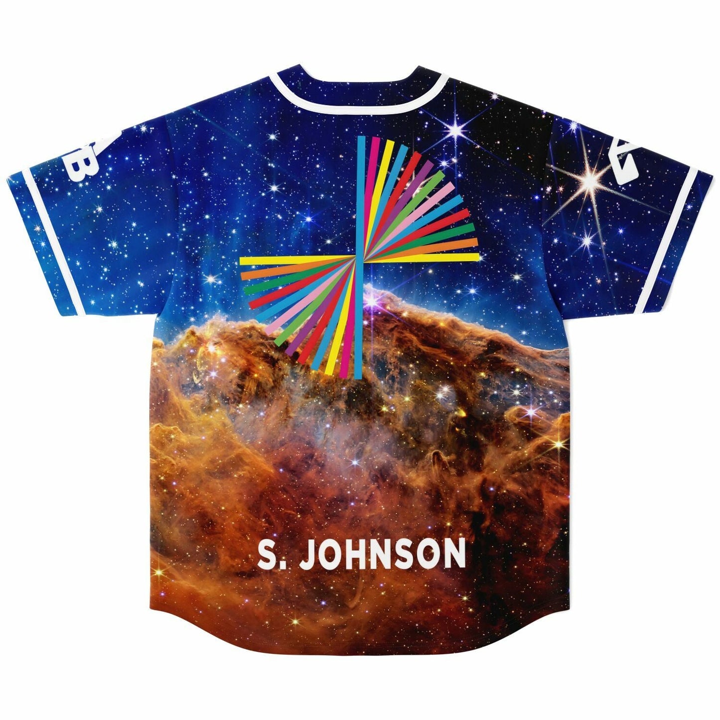 Deep Blue Photographic Cosmic Rave Baseball Jersey