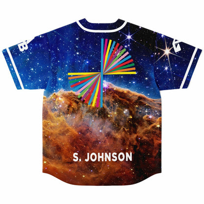 Deep Blue Photographic Cosmic Rave Baseball Jersey
