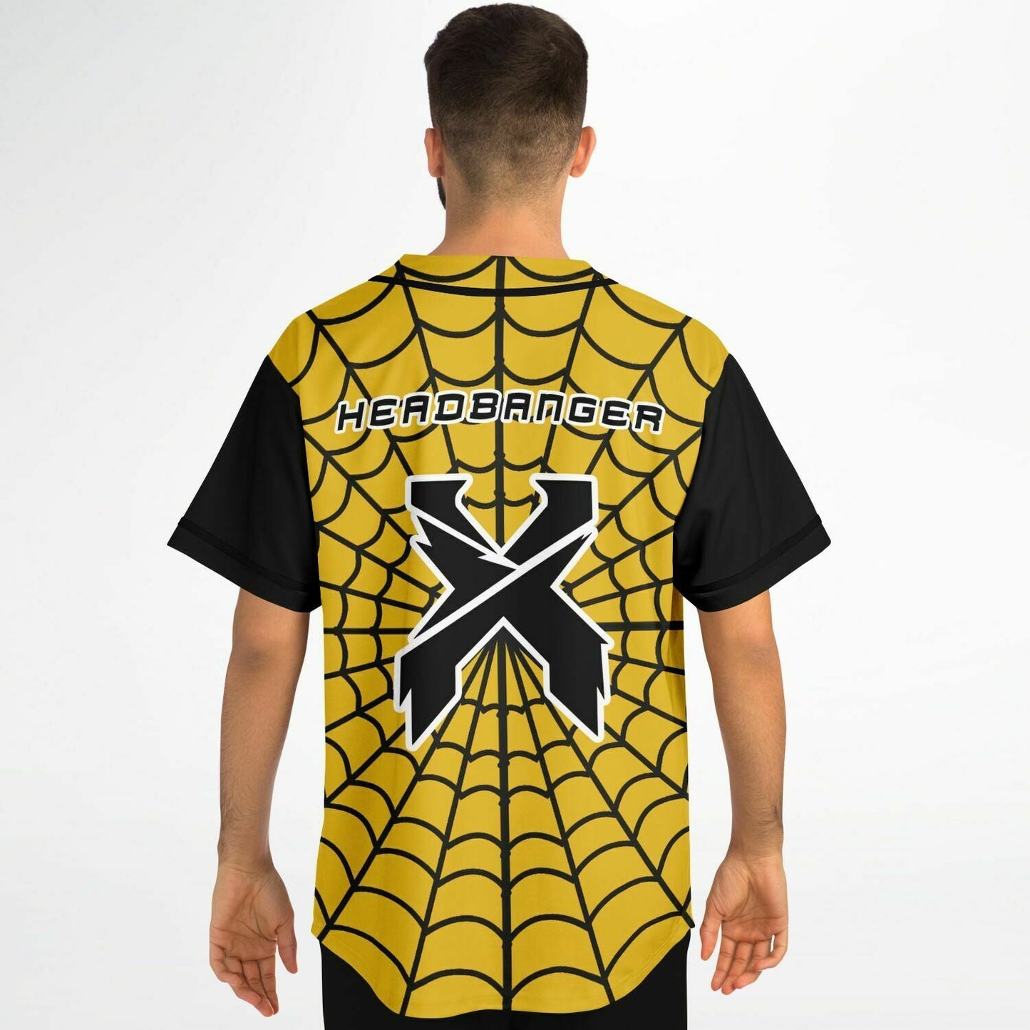 Excision Yellow Spider Web Rave Baseball Jersey