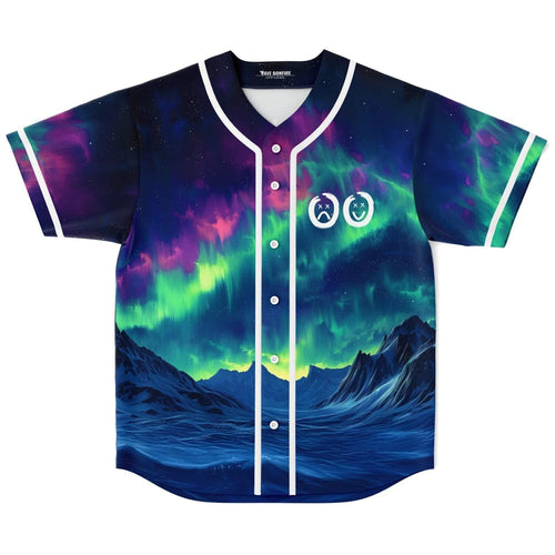 Deep Blue Aurora Borealis Rave Baseball Jersey