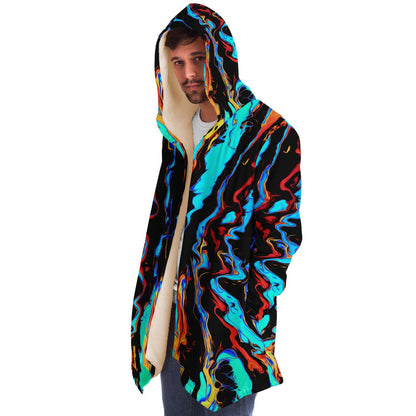 Black Swirling Liquid Rave Cloak