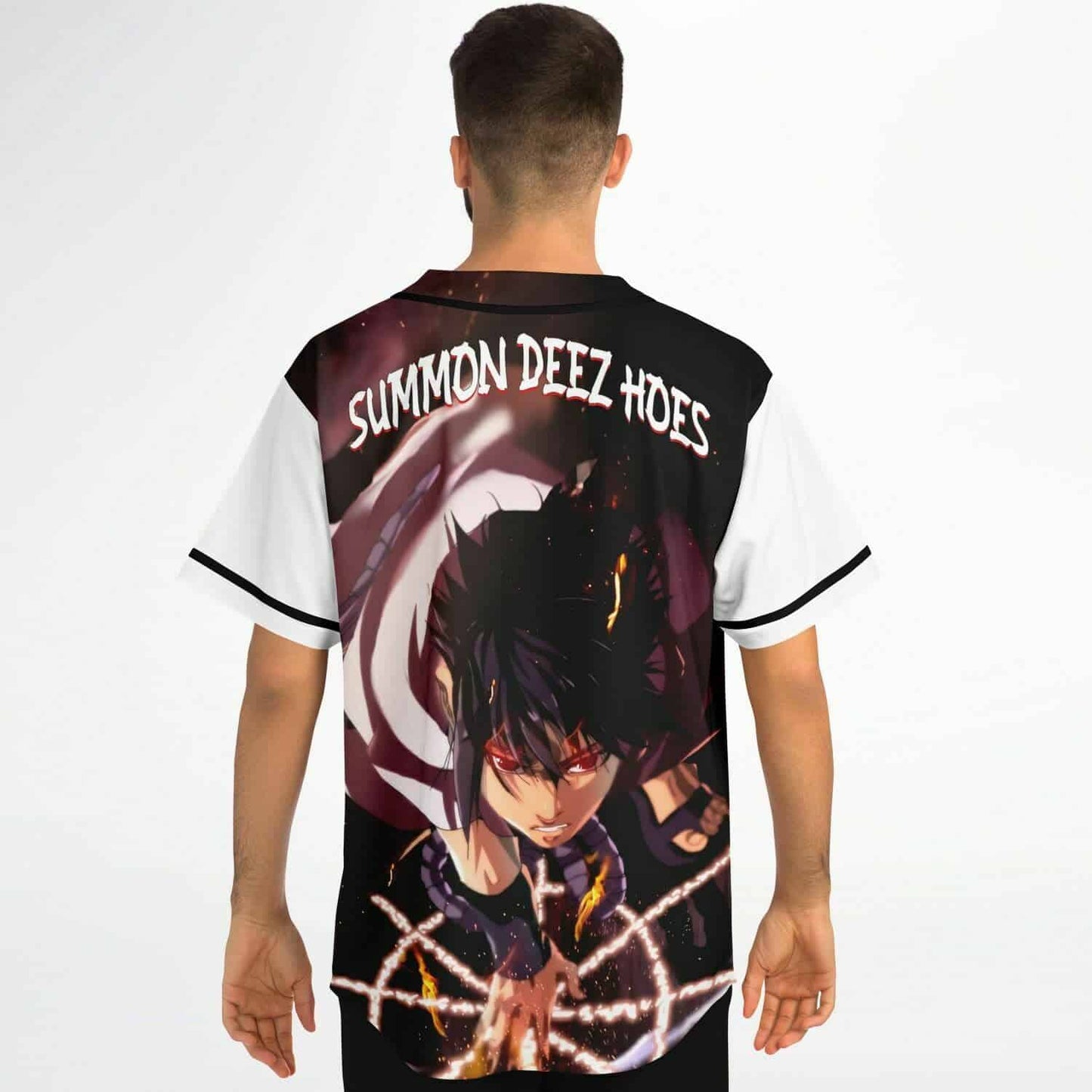 White Body Minimalist Black Rave Baseball Jersey