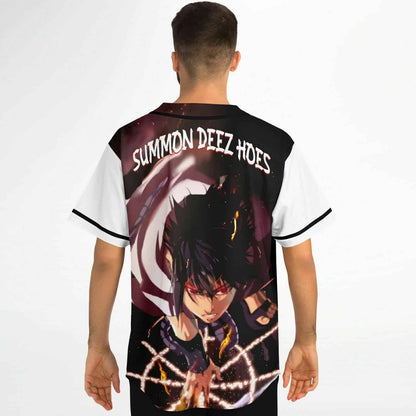 White Body Minimalist Black Rave Baseball Jersey