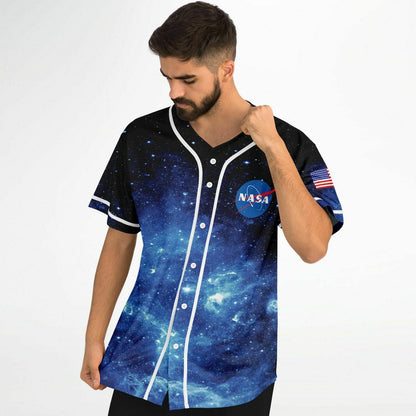 Deep Blue Starfield Rave Baseball Jersey