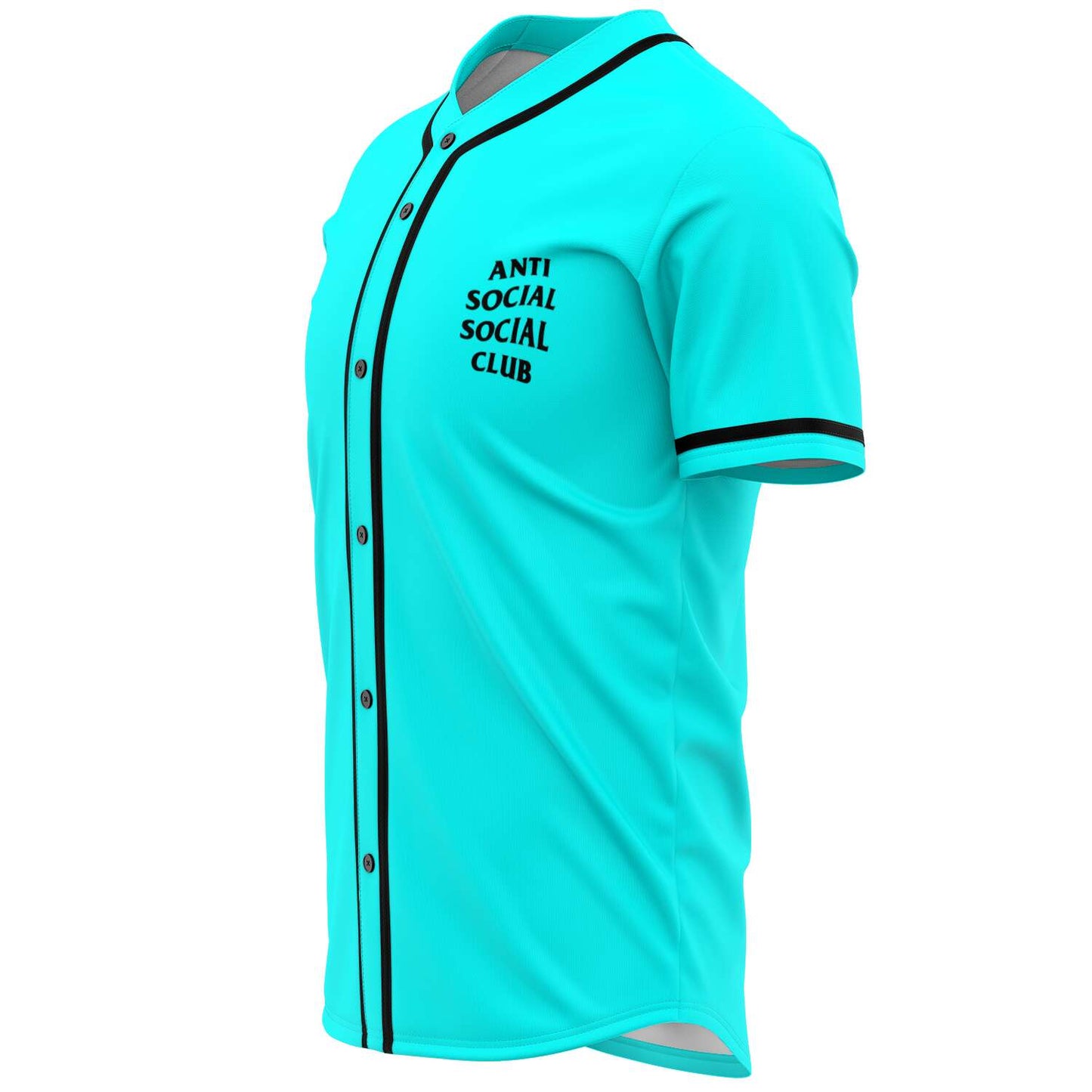 Bright Turquoise Plain Rave Baseball Jersey