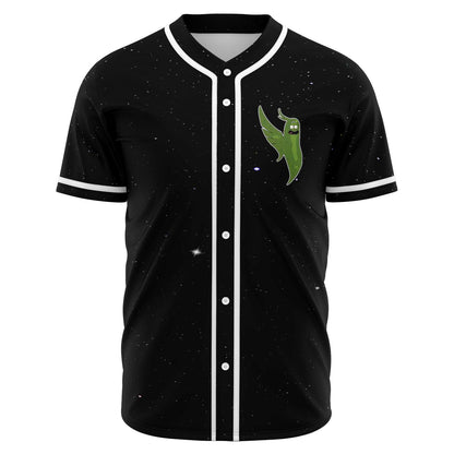 Black Galaxy Pickle Rick Rave Baseball Jersey