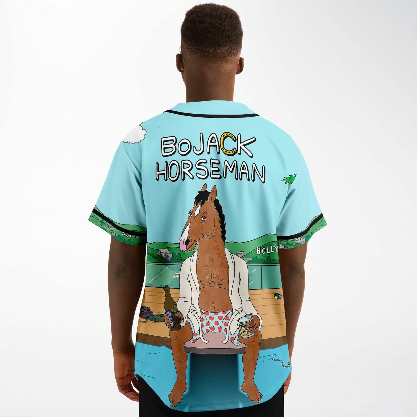 Light Blue Bojack Horseman Rave Baseball Jersey