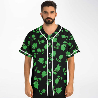 Black Repeating Cute Rave Baseball Jersey