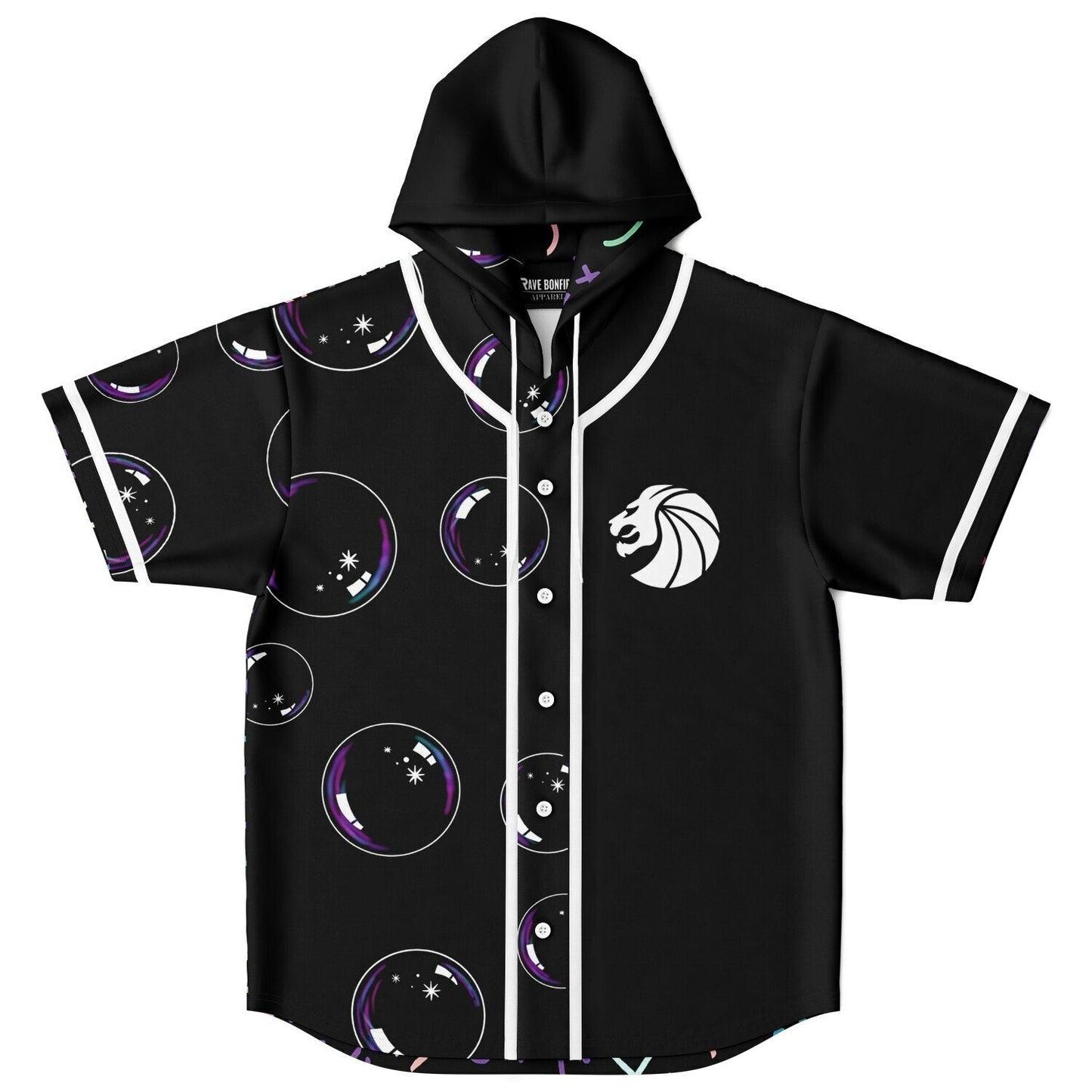 Seven Lions Black Body Rave Hooded Baseball Jersey