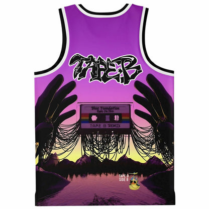 Tape B Purple Pink Cassette Spilling Rave Basketball Jersey
