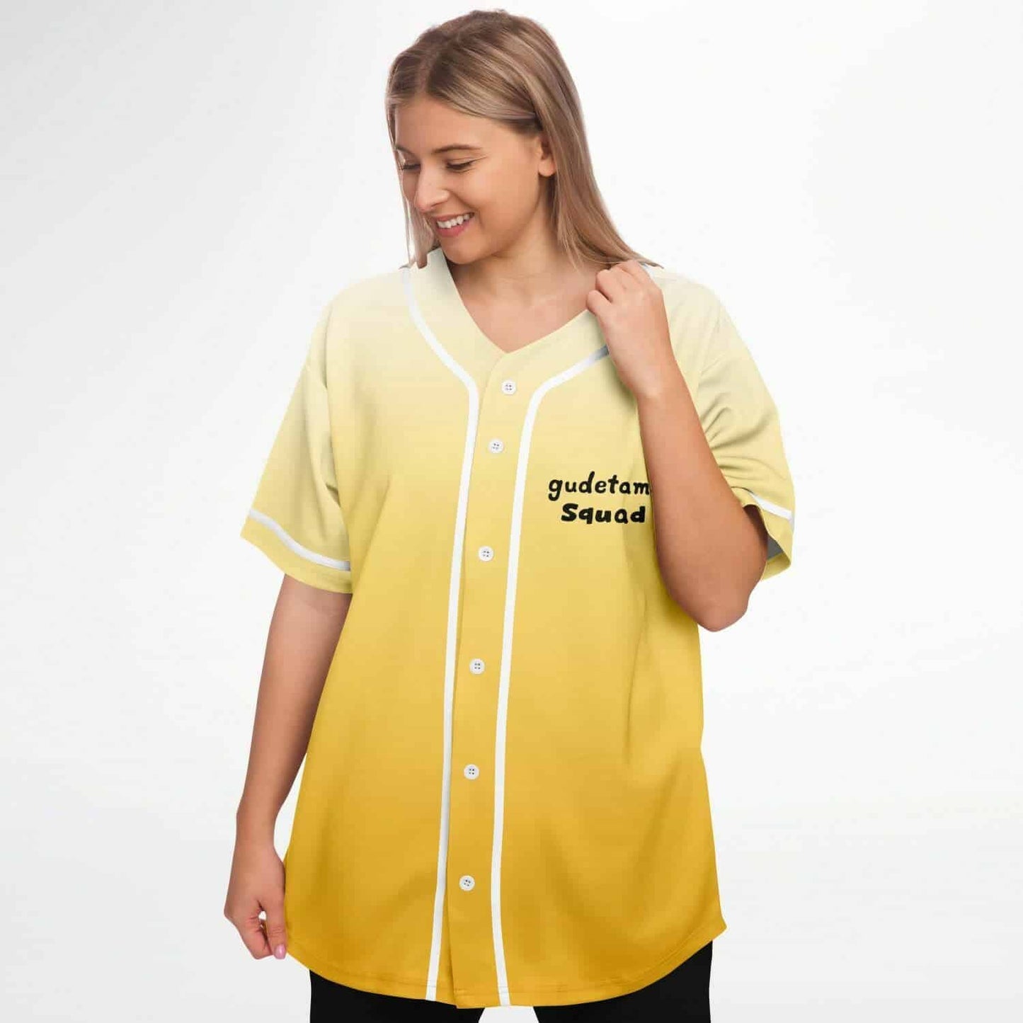 Pale Yellow Plain Gradient Rave Baseball Jersey