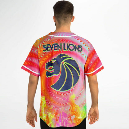Seven Lions Rainbow Psychedelic Hypnotic Spiral Rave Baseball Jersey