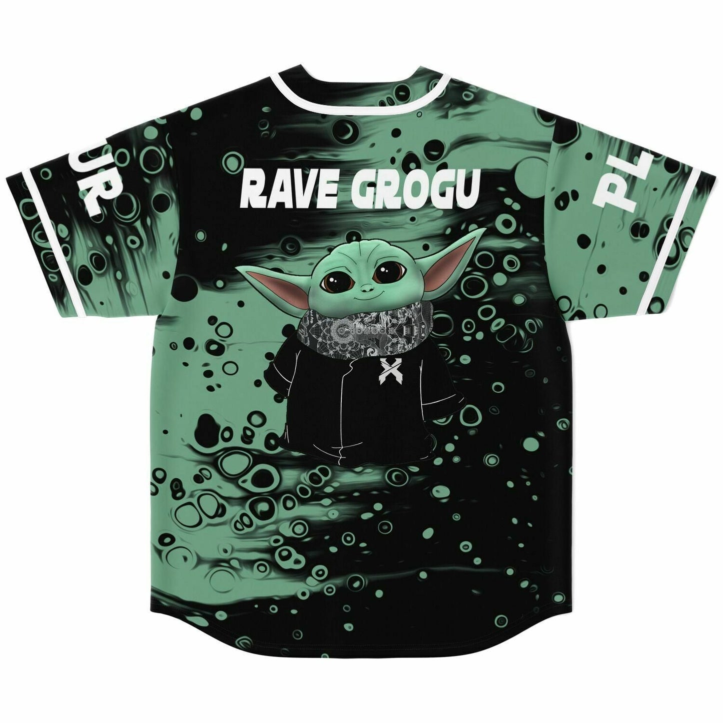 Sage Green Abstract Bubble Rave Baseball Jersey