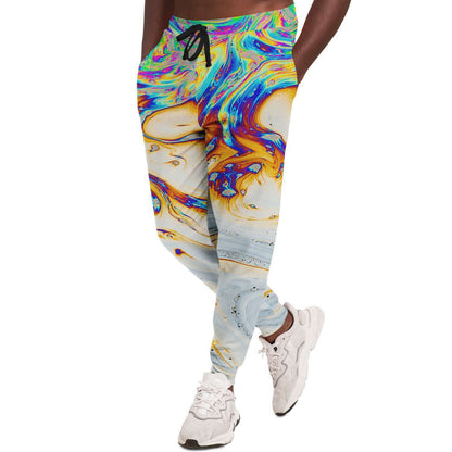 Pastel White Soap Film Rave Joggers