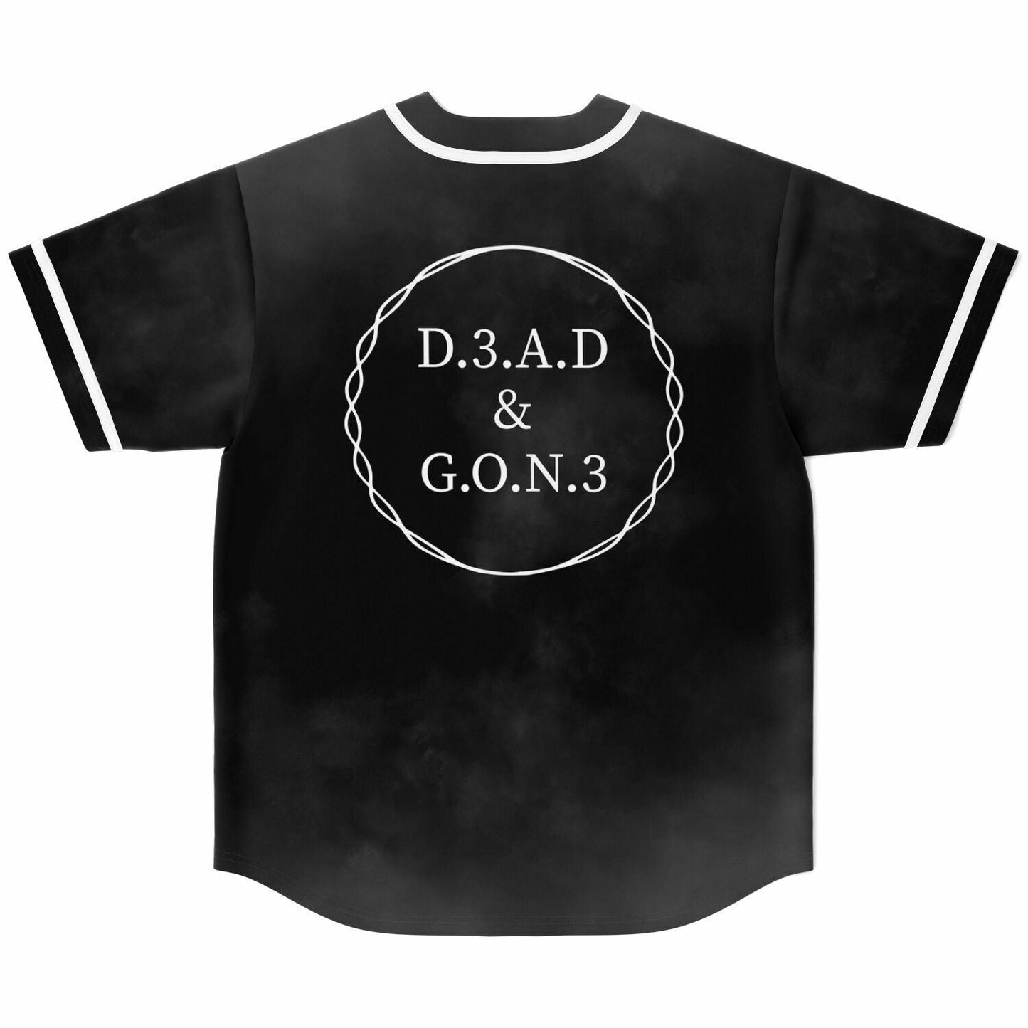 Black Smoky Grungy Wash Rave Baseball Jersey