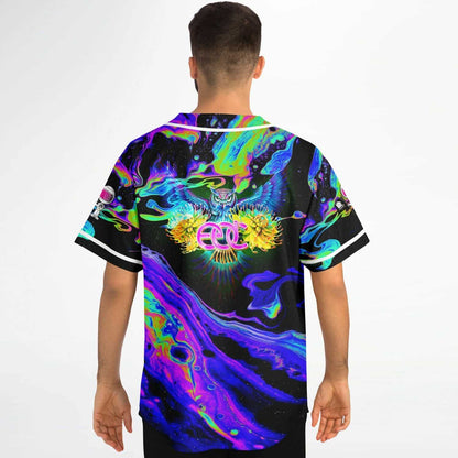 Hardwell Black Holographic Oil Rave Baseball Jersey