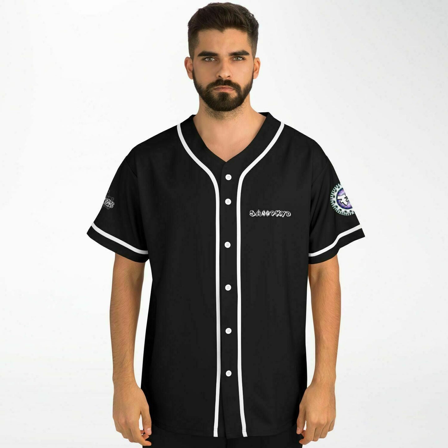 Sloppykid Black Minimal Logo Rave Baseball Jersey