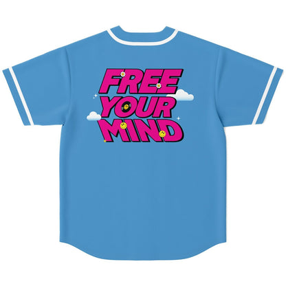 Sky Blue Bubbly Slogan Rave Baseball Jersey