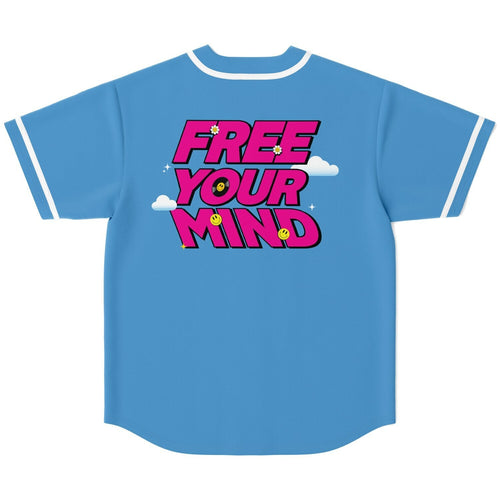 Sky Blue Bubbly Slogan Rave Baseball Jersey