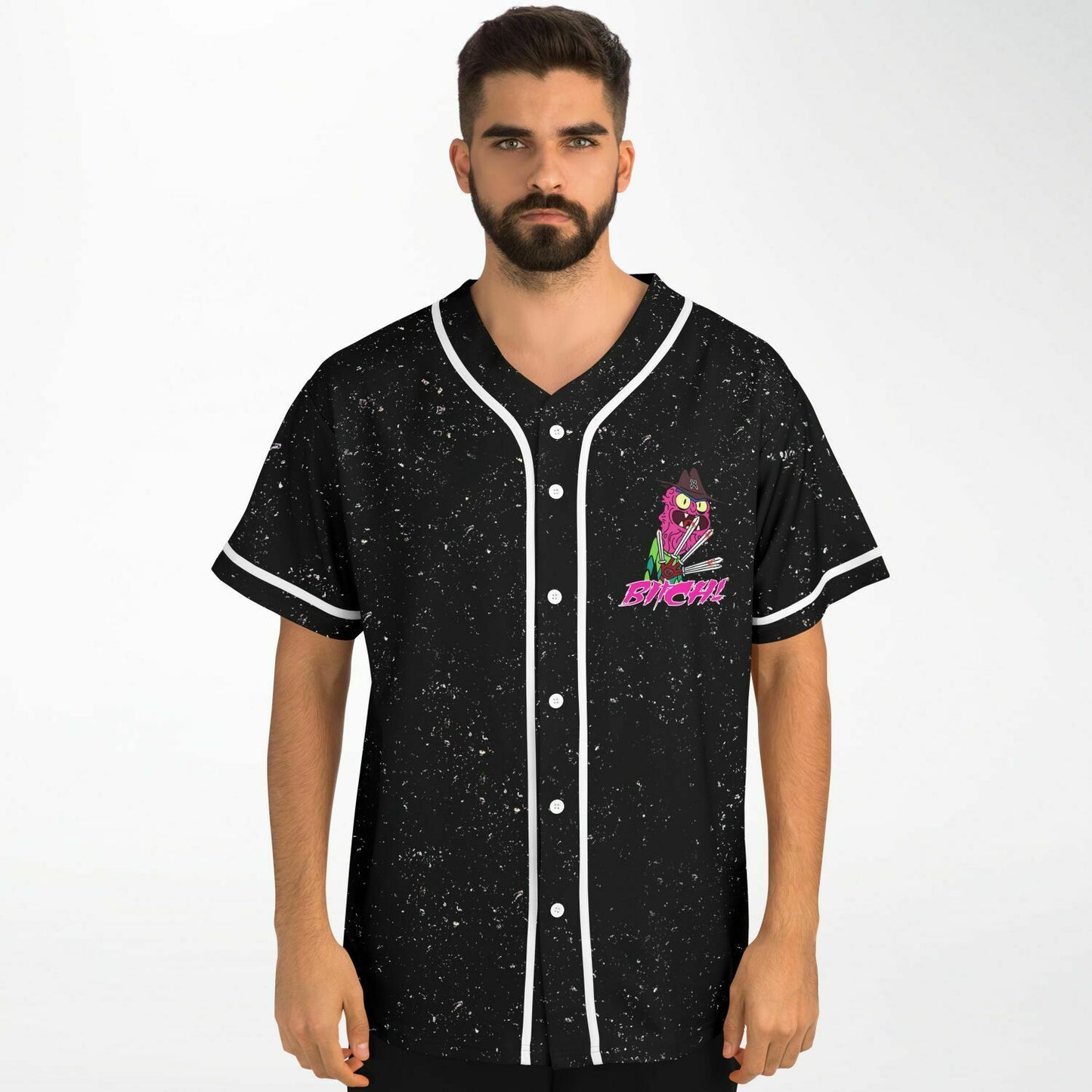 Black Cartoon Monster Rave Baseball Jersey