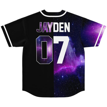 Excision Black Purple Half Rave Baseball Jersey