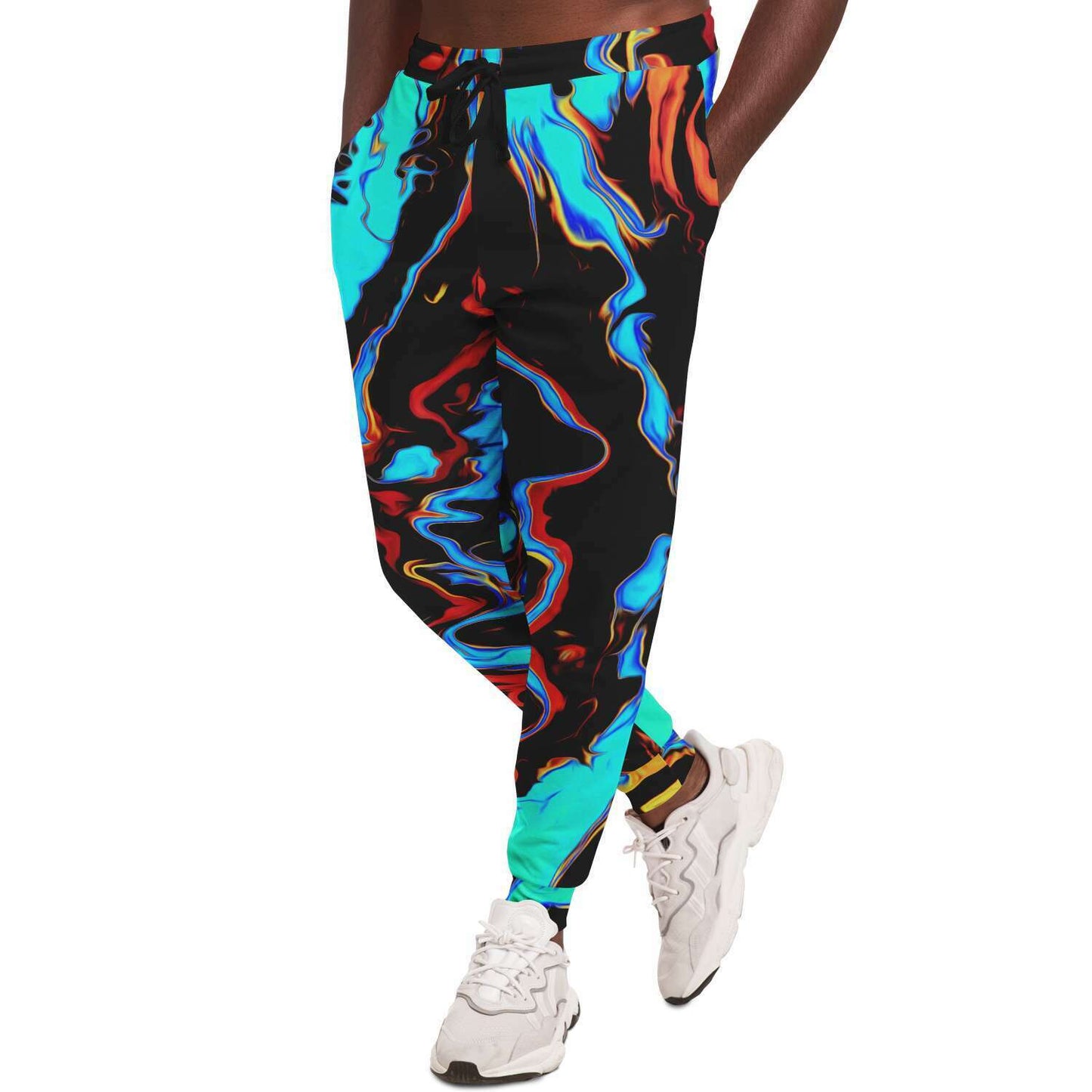 Black Psychedelic Melting Rave Joggers