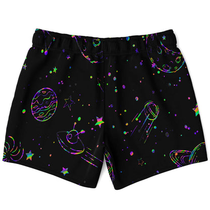 Black Outer Space Rave Swim Trunks